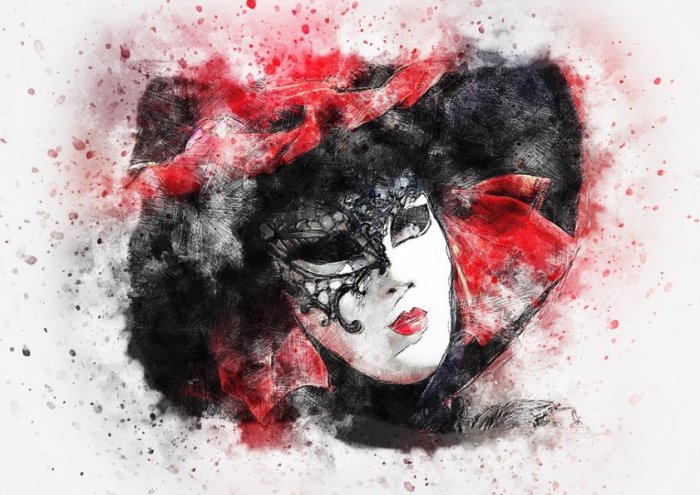 Mask Carnival Venice Art Abstract Watercolor